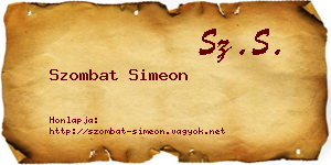 Szombat Simeon névjegykártya